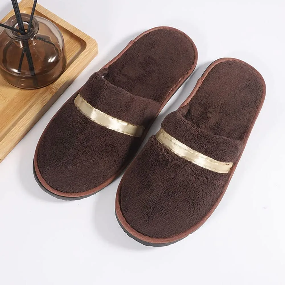 6 Pairs Spa Slippers, Closed Toe House Slipper for Guest Non Slip Disposable Indoor Slippers, Washable Reusable, Bulk Slipper Pack for Indoor,Spa, Wedding, Travel, Party