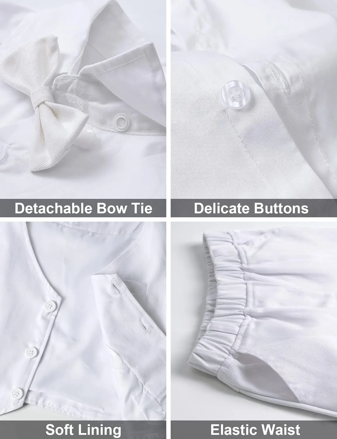 A&J DESIGN 5pcs Baby & Toddler Suit, 12 Months - 6 Years, Shirt & Shorts & Vest & Bow Tie