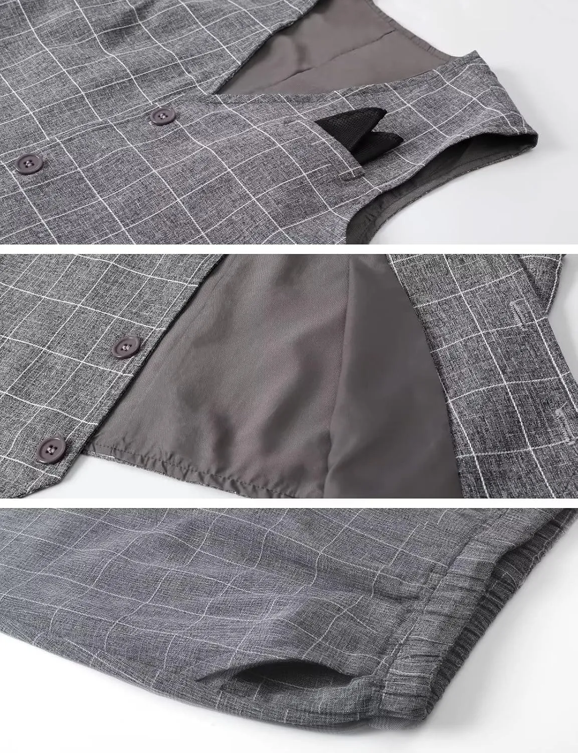A&J DESIGN Boys' 3-Piece Suits Set Vest & Pocket Square & Shorts & Bow Tie (4-11 Years)
