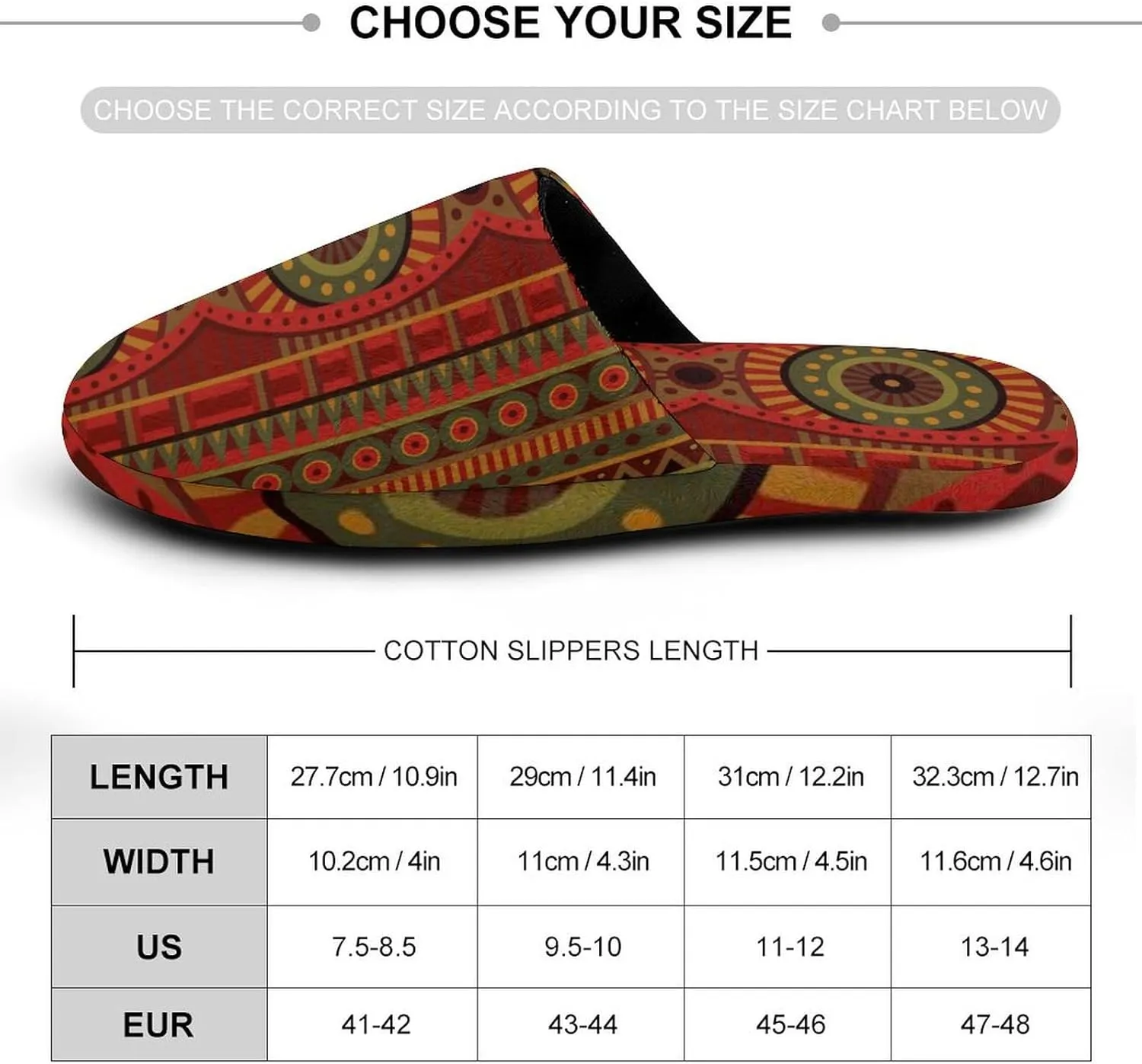 Abstract Tribal Ethnic Pattern Mens Comfy Slipper Funny Slippers Adult Indoor Shoes Slip On Memory Foam Slippers
