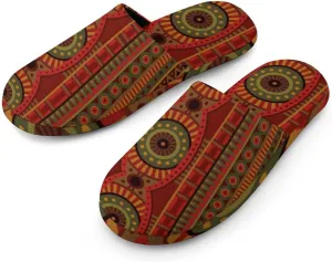 Abstract Tribal Ethnic Pattern Mens Comfy Slipper Funny Slippers Adult Indoor Shoes Slip On Memory Foam Slippers
