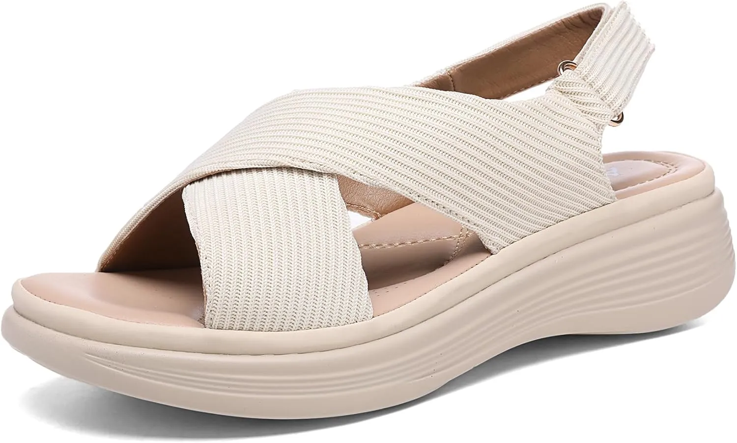 Altxic Women's Open Toe Crisscross Woven Comfy Casual Adjustable Buckle Strap Slingback Casual Walking Sport Sandals