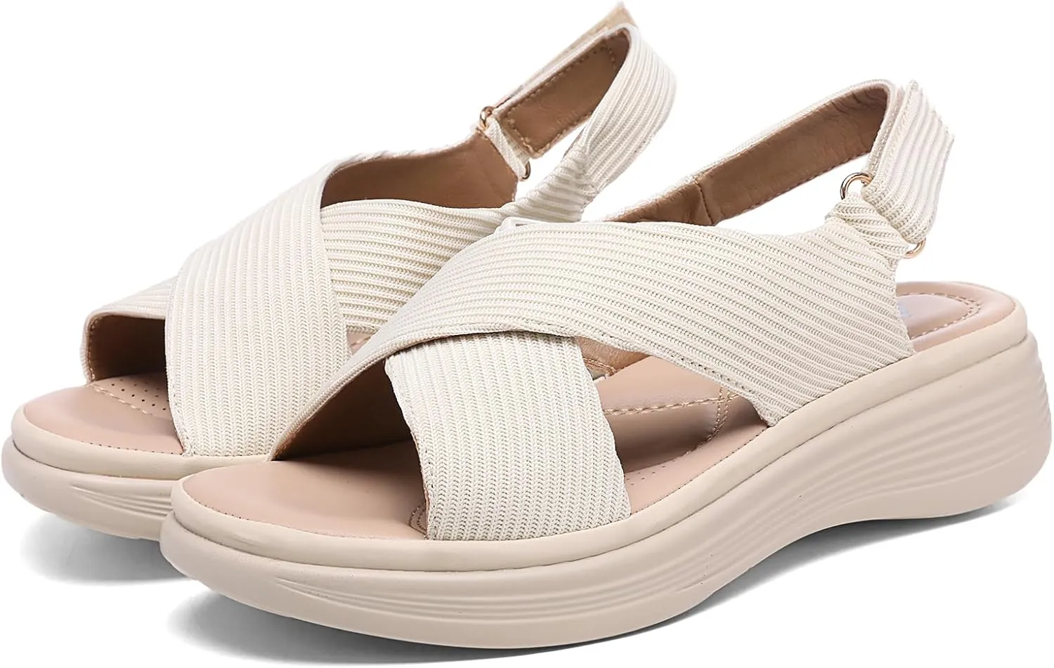 Altxic Women's Open Toe Crisscross Woven Comfy Casual Adjustable Buckle Strap Slingback Casual Walking Sport Sandals