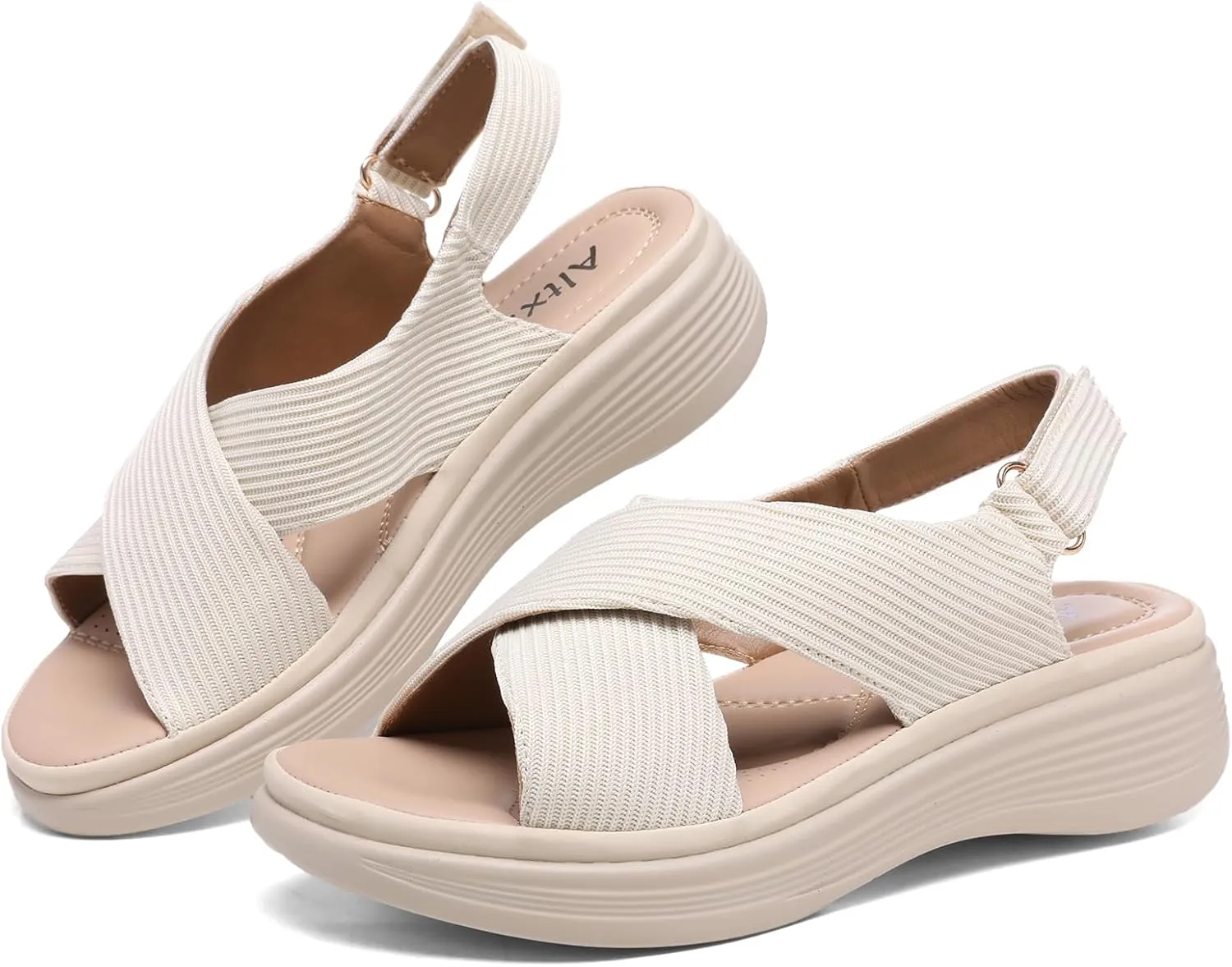 Altxic Women's Open Toe Crisscross Woven Comfy Casual Adjustable Buckle Strap Slingback Casual Walking Sport Sandals