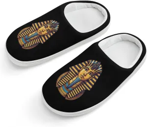 Ancient Egyptian Pharaoh King Egyptian Kids Slippers for Girls Boys Winter Warm Plush Slip On House Slippers for Indoor Outdoor