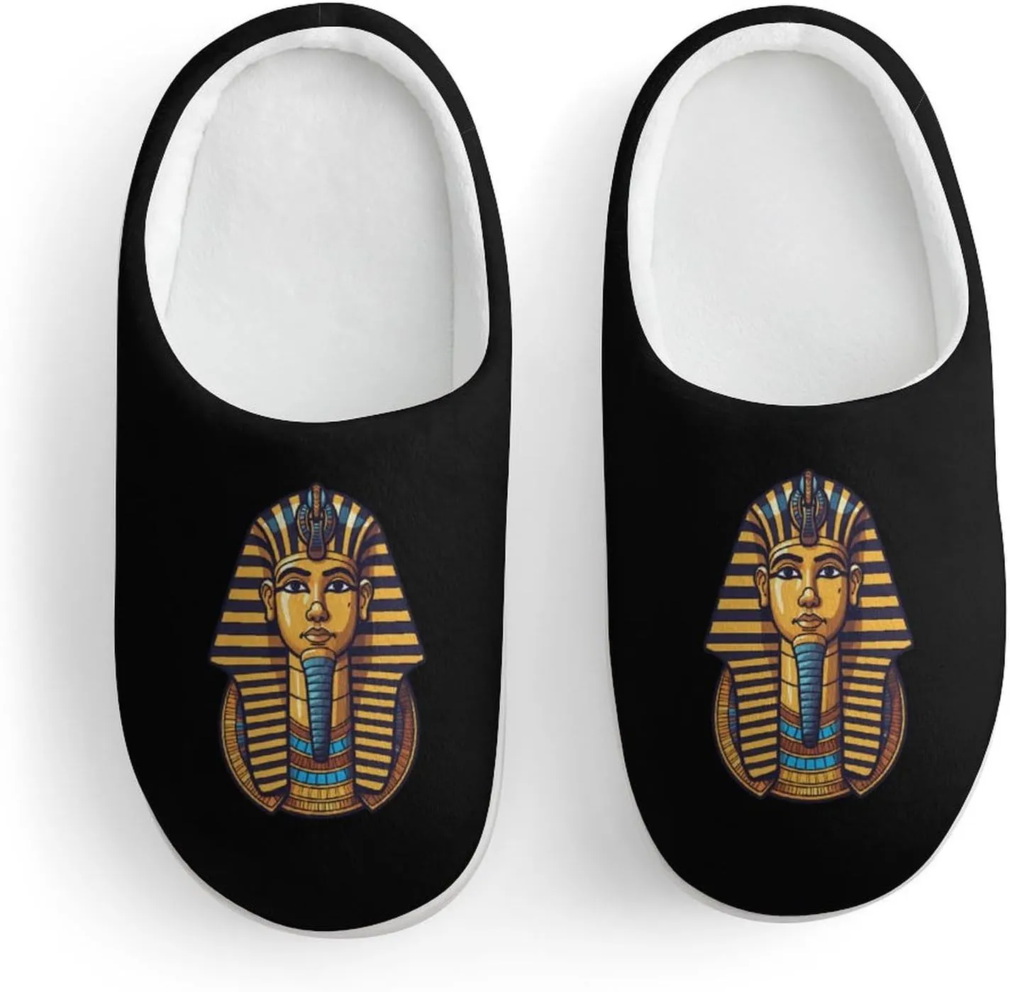 Ancient Egyptian Pharaoh King Egyptian Kids Slippers for Girls Boys Winter Warm Plush Slip On House Slippers for Indoor Outdoor