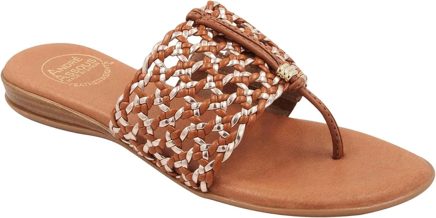 André Assous Women's Nice Woven Featherweight Sandal Flip-Flop