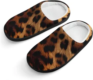 Animal Leopard Print Kids Slippers for Girls Boys Winter Warm Plush Slip On House Slippers for Indoor Outdoor