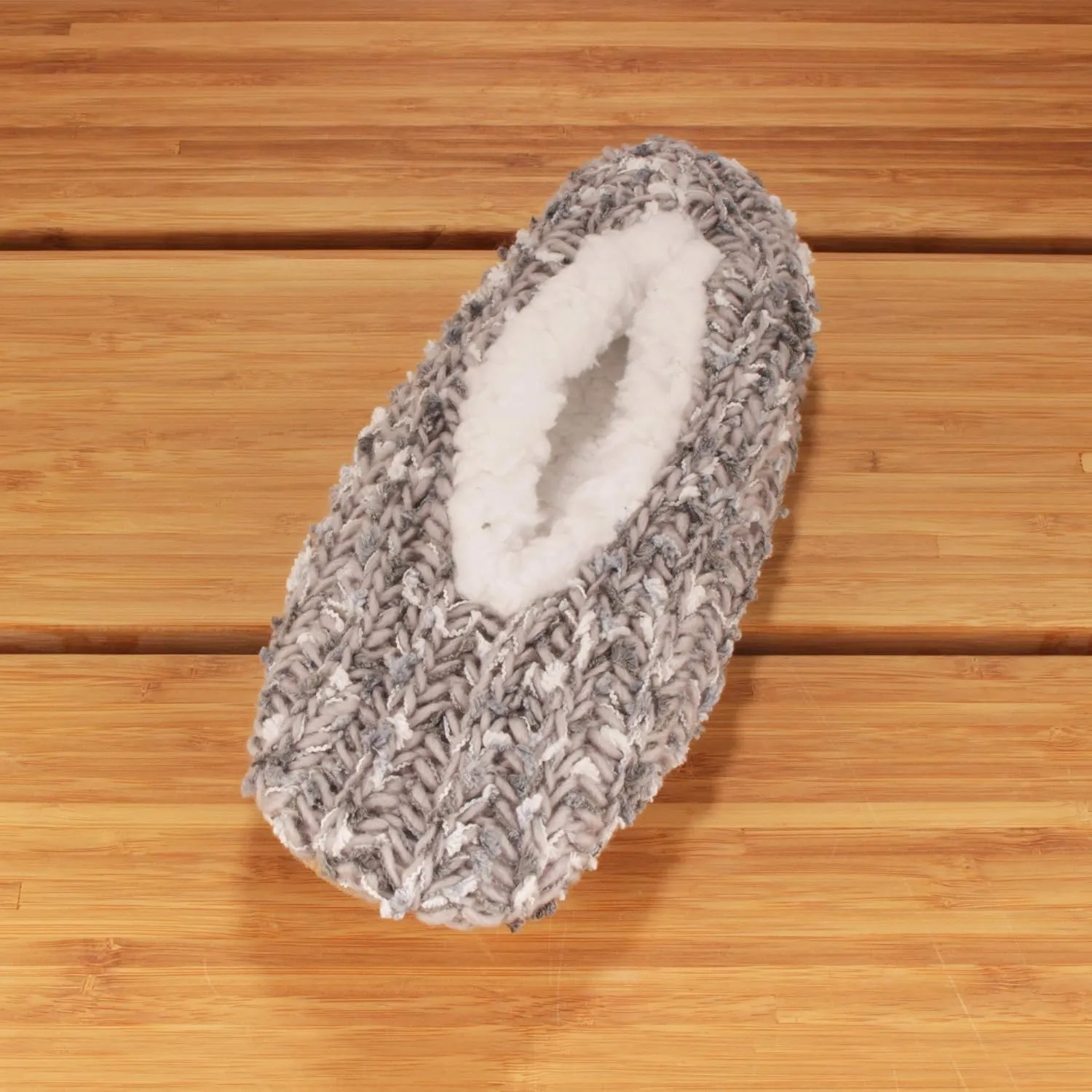 BambooMN Adult Women Soft Warm Cozy Fancy Yarn Slippers Non-Slip Lined Socks, Indoor Comfy House Travel Slippers