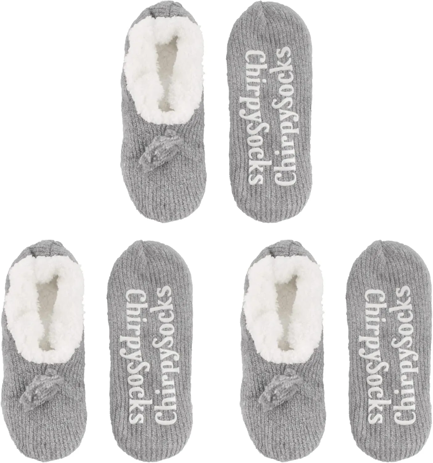 BambooMN Adult Women Super Soft Warm Cozy Fancy Yarn Slippers Non-Slip Lined Socks, Indoor Comfy House Slippers, 3 Pairs