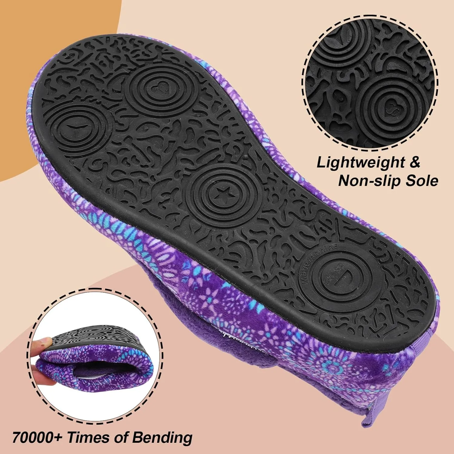 BARERUN Slippers for Women Men Wide House Diabetic Shoes for Women Men Warm Arthritis Edema Swollen Neuropathy Socks Slip on Adjustable Fuzzy Comfy Soft Womens Mens Bedroom Sliipers