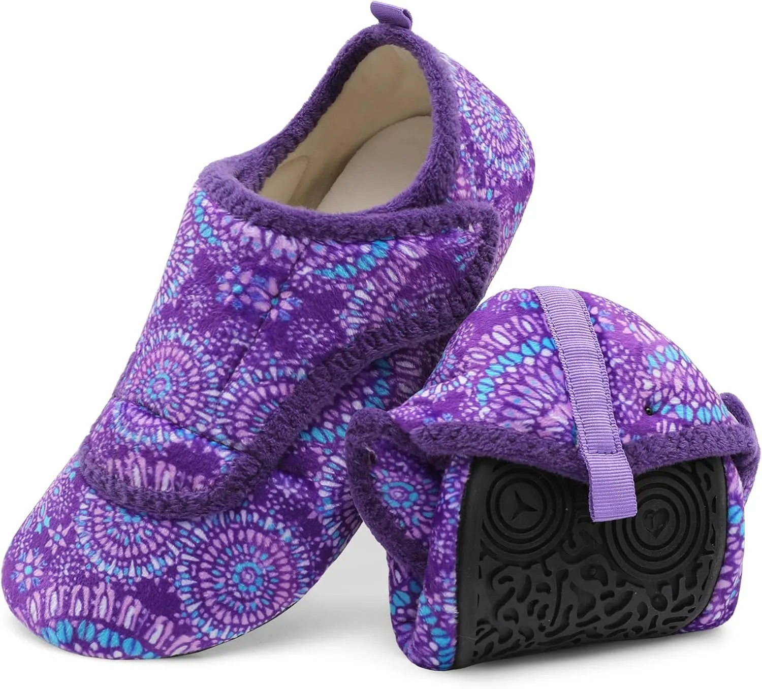 BARERUN Slippers for Women Men Wide House Diabetic Shoes for Women Men Warm Arthritis Edema Swollen Neuropathy Socks Slip on Adjustable Fuzzy Comfy Soft Womens Mens Bedroom Sliipers