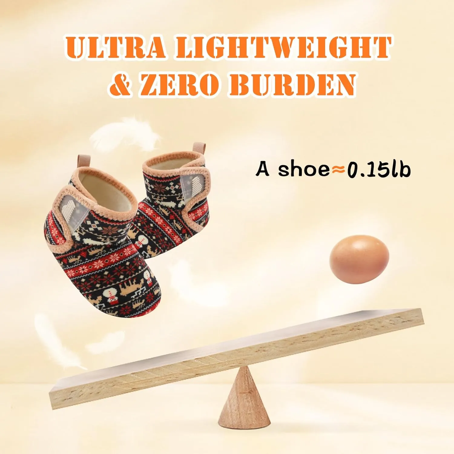 BARERUN Toddler Slippers Girls Boys House Shoes Baby Winter Booties Plush Cozy Kids House Slipper Warm Lightweight Infant Walking Shoes Socks