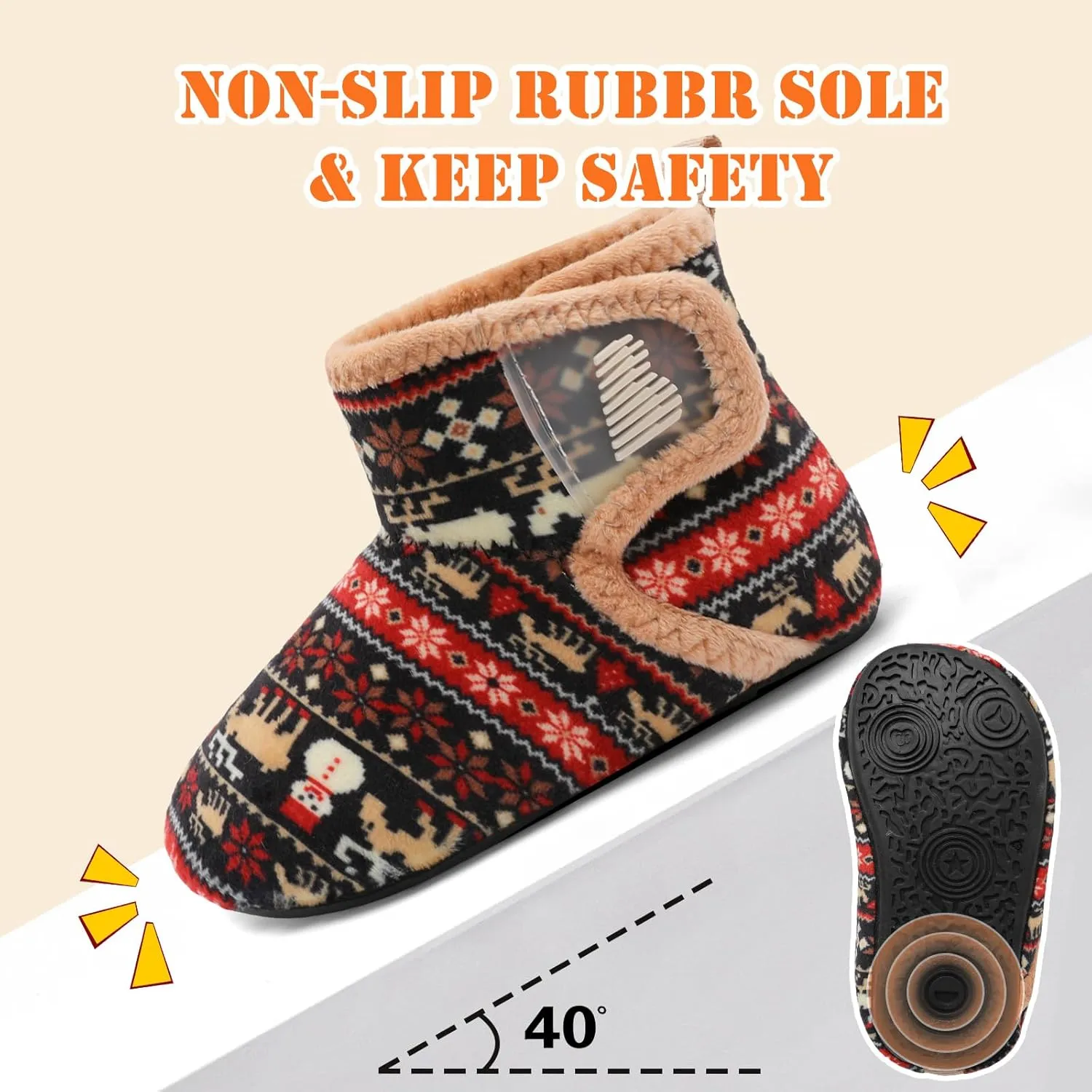 BARERUN Toddler Slippers Girls Boys House Shoes Baby Winter Booties Plush Cozy Kids House Slipper Warm Lightweight Infant Walking Shoes Socks