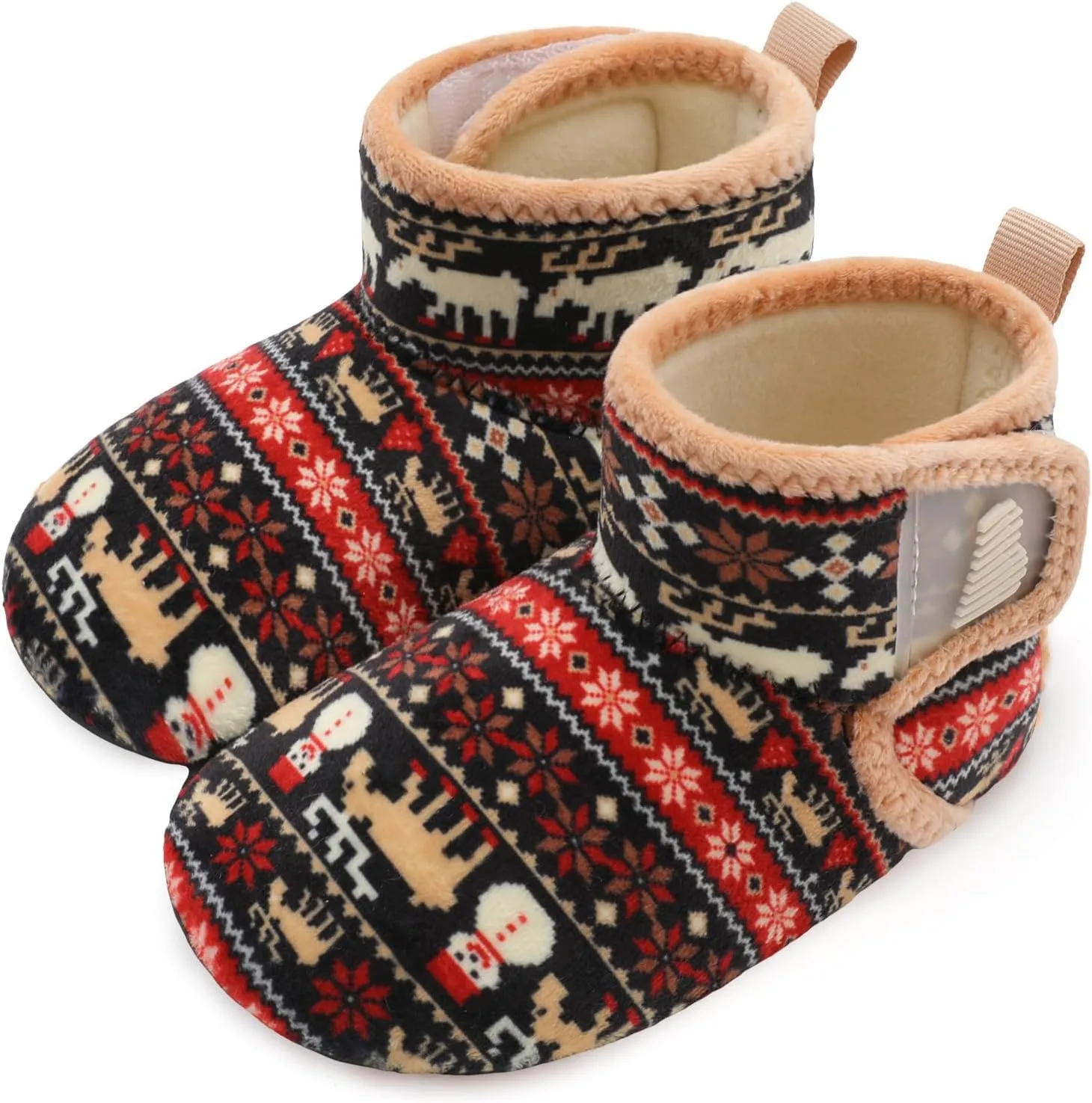 BARERUN Toddler Slippers Girls Boys House Shoes Baby Winter Booties Plush Cozy Kids House Slipper Warm Lightweight Infant Walking Shoes Socks
