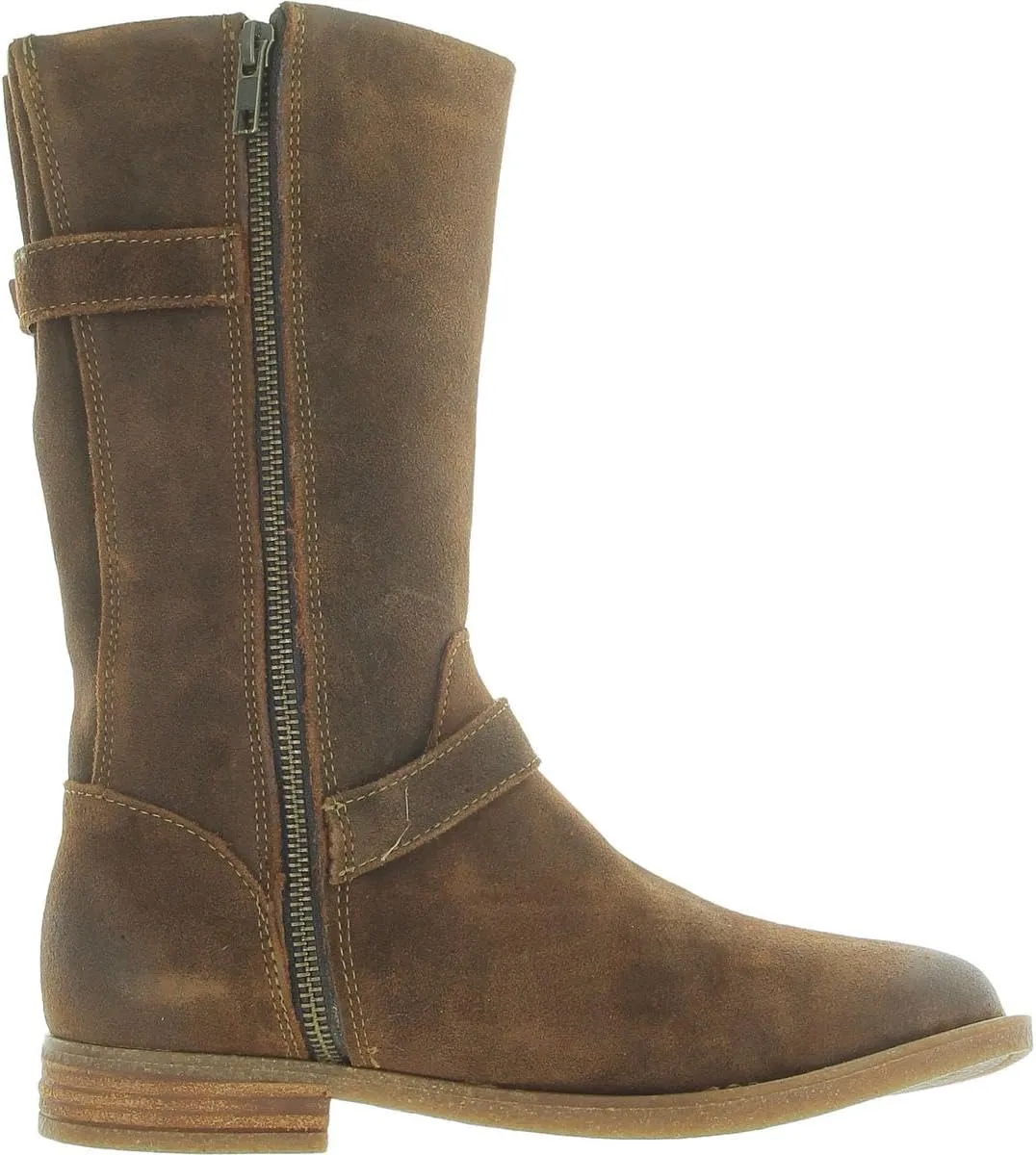 BORN Womens DELANO Buckle Nubuck Mid-Calf Boots