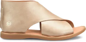 BORN Womens Iwa Zipper Leather Flatform Sandals Gold 6 Medium (B,M)