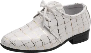 Boys Girls Classic Wingtip Oxford Dress Shoes Wedding Church School Uniform Loafer Flats for Toddlers, Little Kids,Big Kids