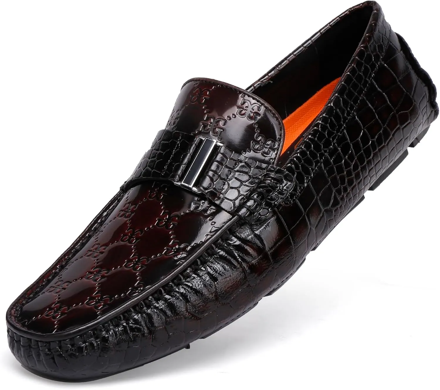 Casual Men's Leather Driving Loafer Casual Metal Buckle Business Penny Loafer Shoes Party Wedding Driving Moccasin
