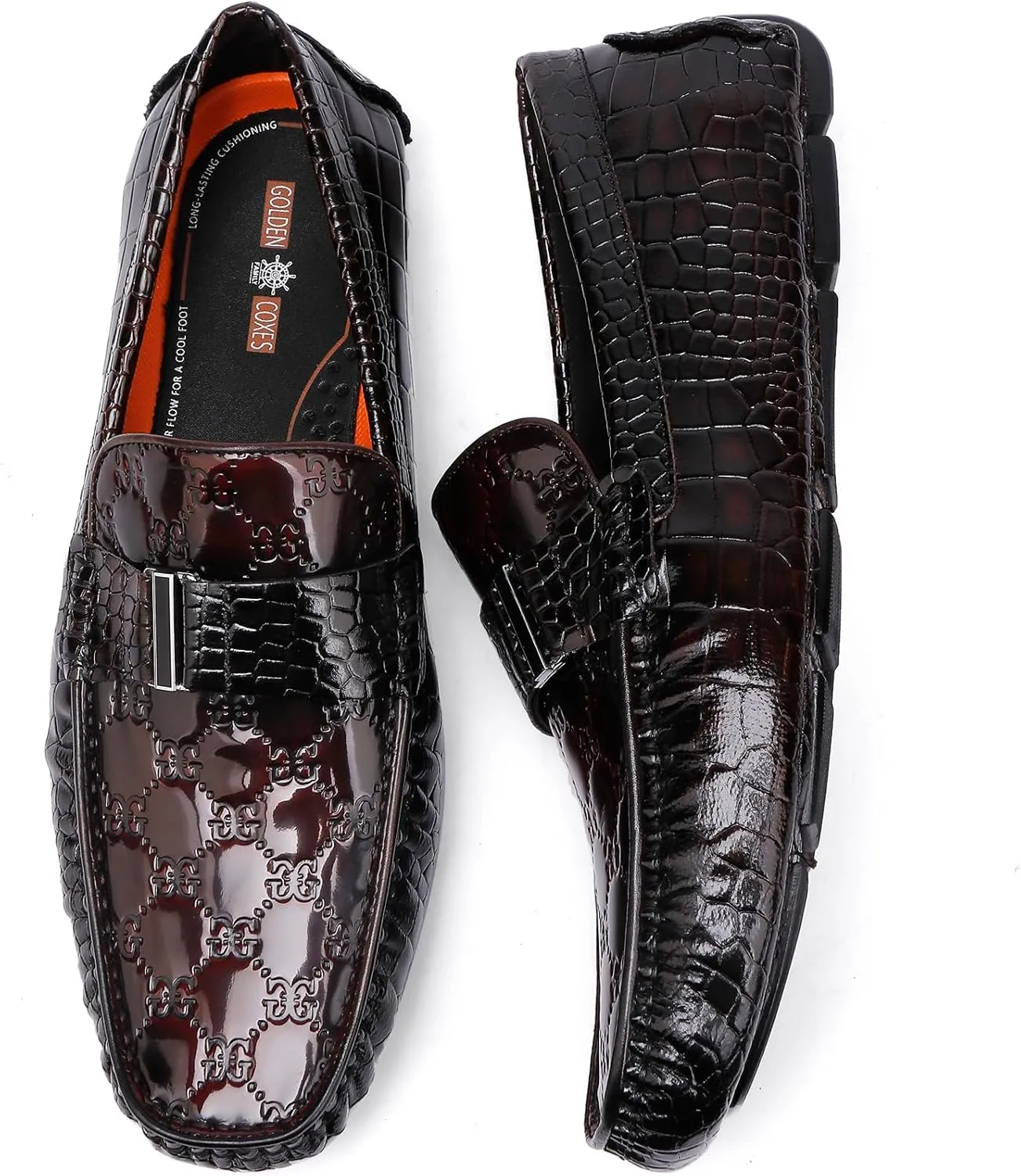 Casual Men's Leather Driving Loafer Casual Metal Buckle Business Penny Loafer Shoes Party Wedding Driving Moccasin