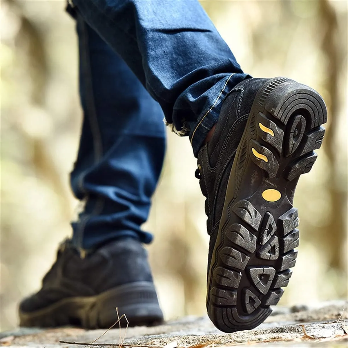 ChicWind Men's Lace Up Outdoor Waterproof Leather Hiking Sneakers