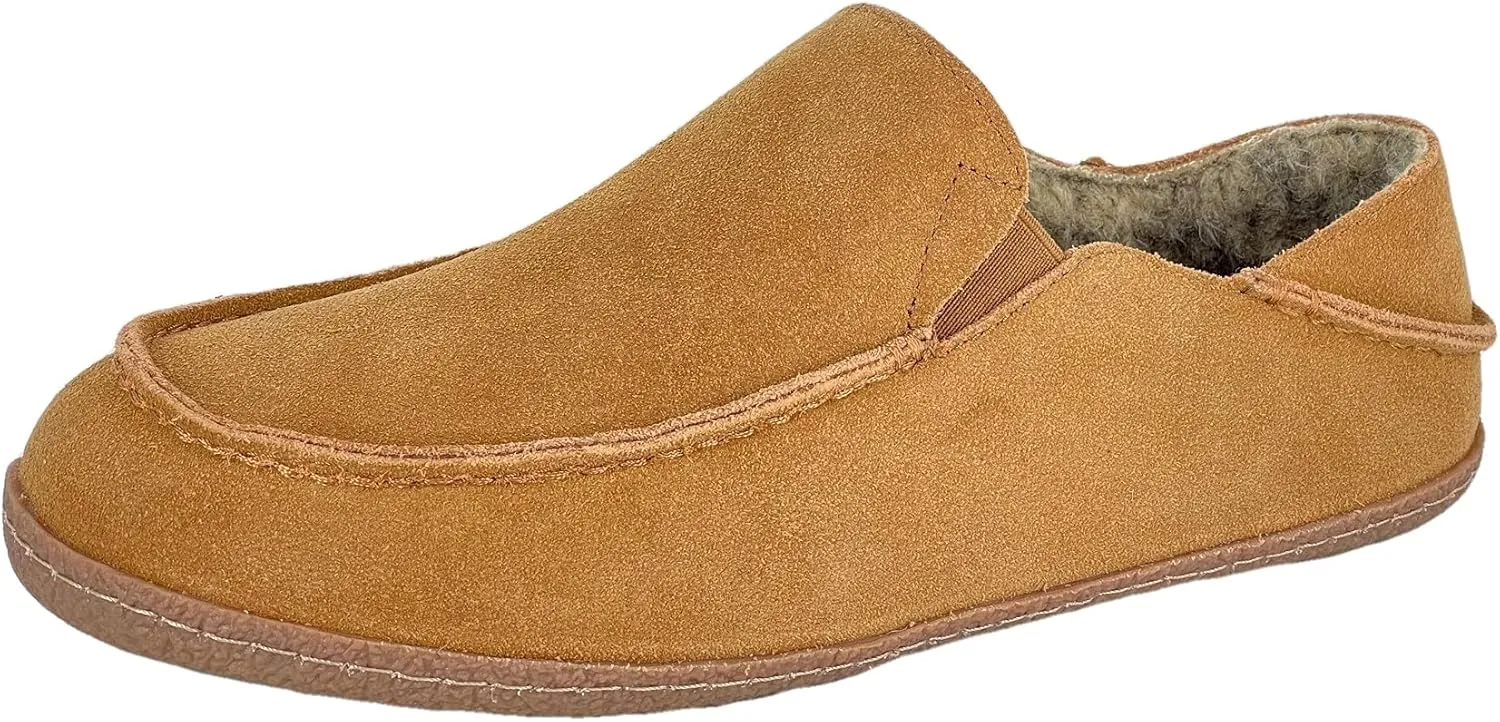 Clarks Mens Suede Slipper With Collapse Heel and Twin Gore JMH2043 - Warm Plush Faux Sherpa Lining - Indoor Outdoor House Slippers For Men (11 M US, Cinnamon)