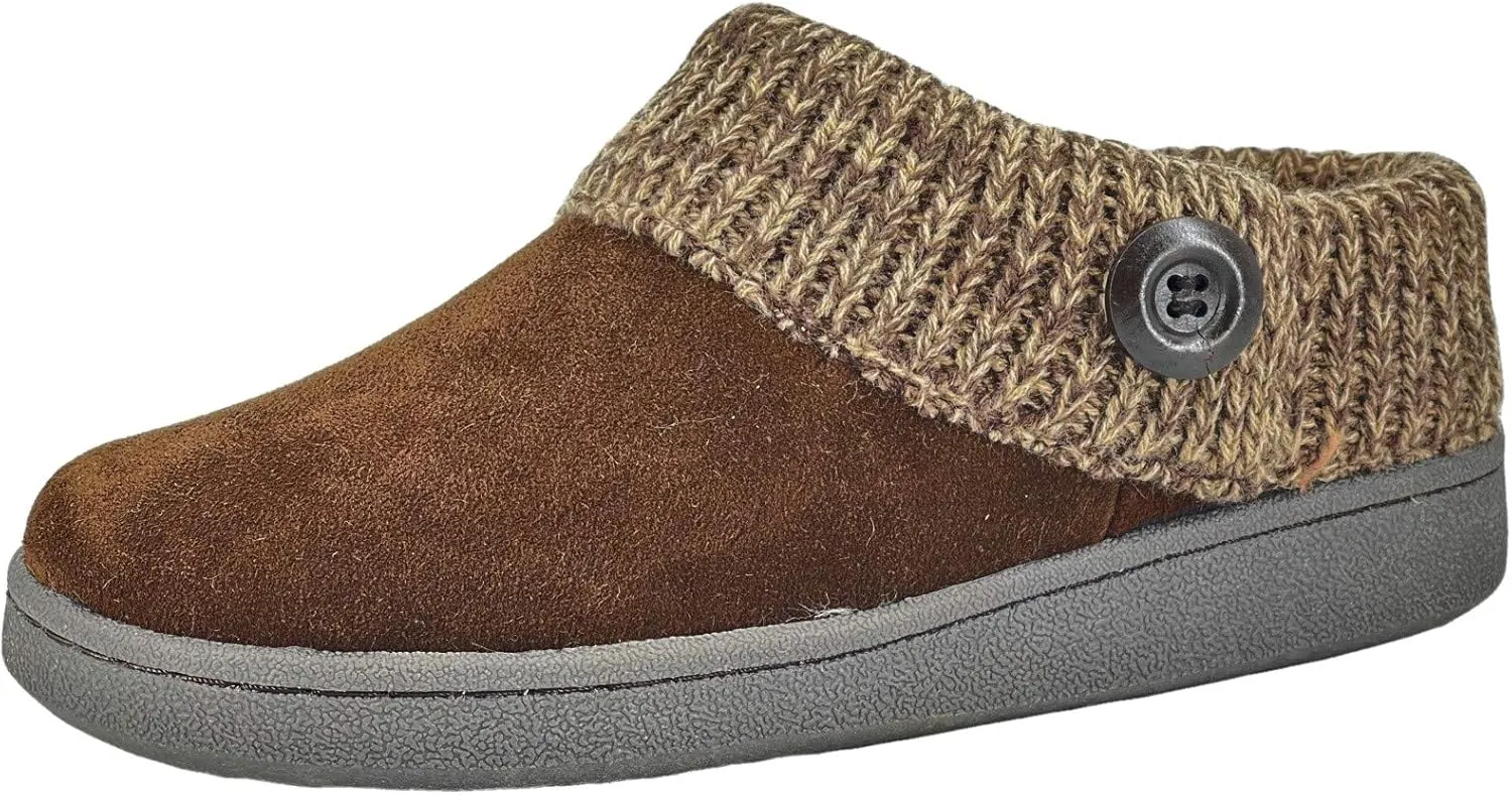 Clarks Women's Knitted Collar Clog (9 M US, Dk Brown)