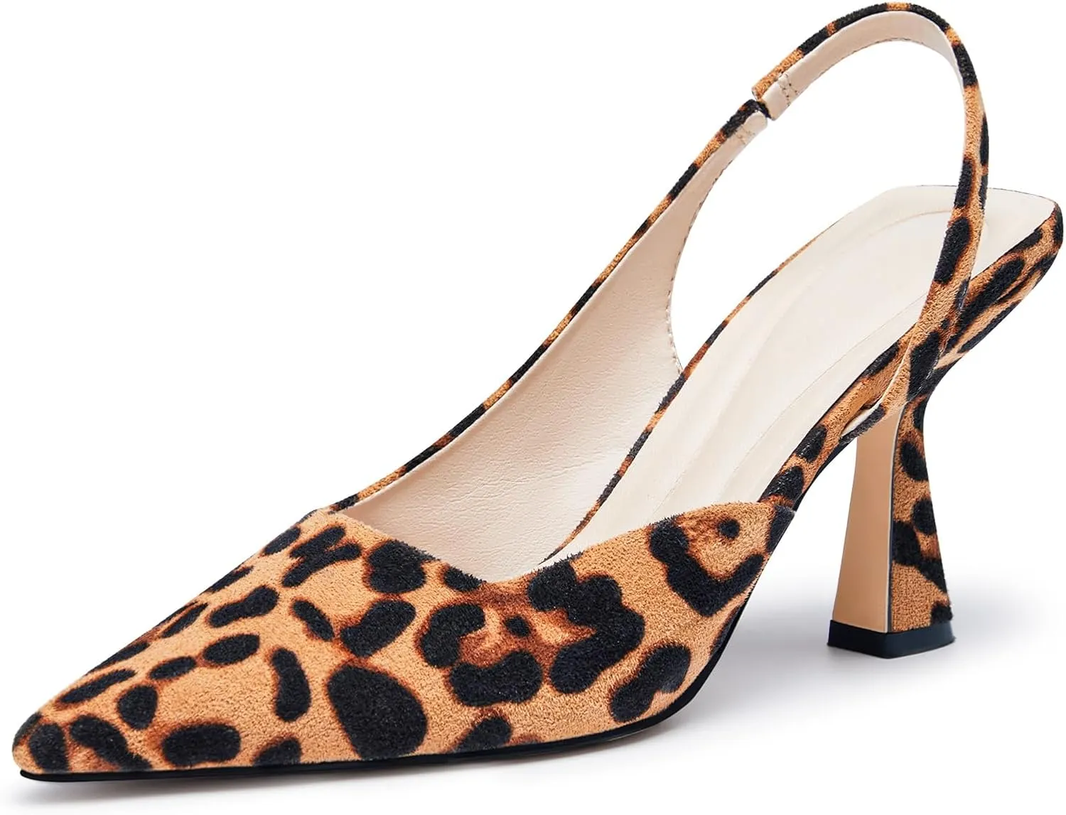 Coutgo Womens Slingback Stiletto High Heels Closed Pointed Toe Pumps D’Orsay Sexy Office Dress Shoes