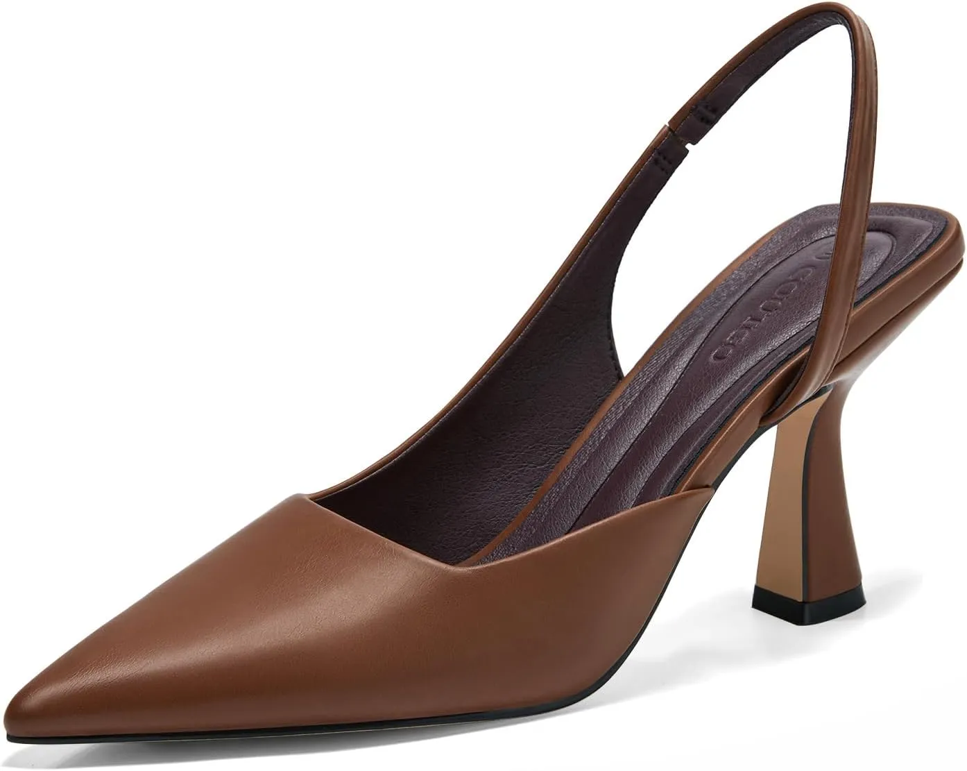 Coutgo Womens Slingback Stiletto High Heels Closed Pointed Toe Pumps D’Orsay Sexy Office Dress Shoes