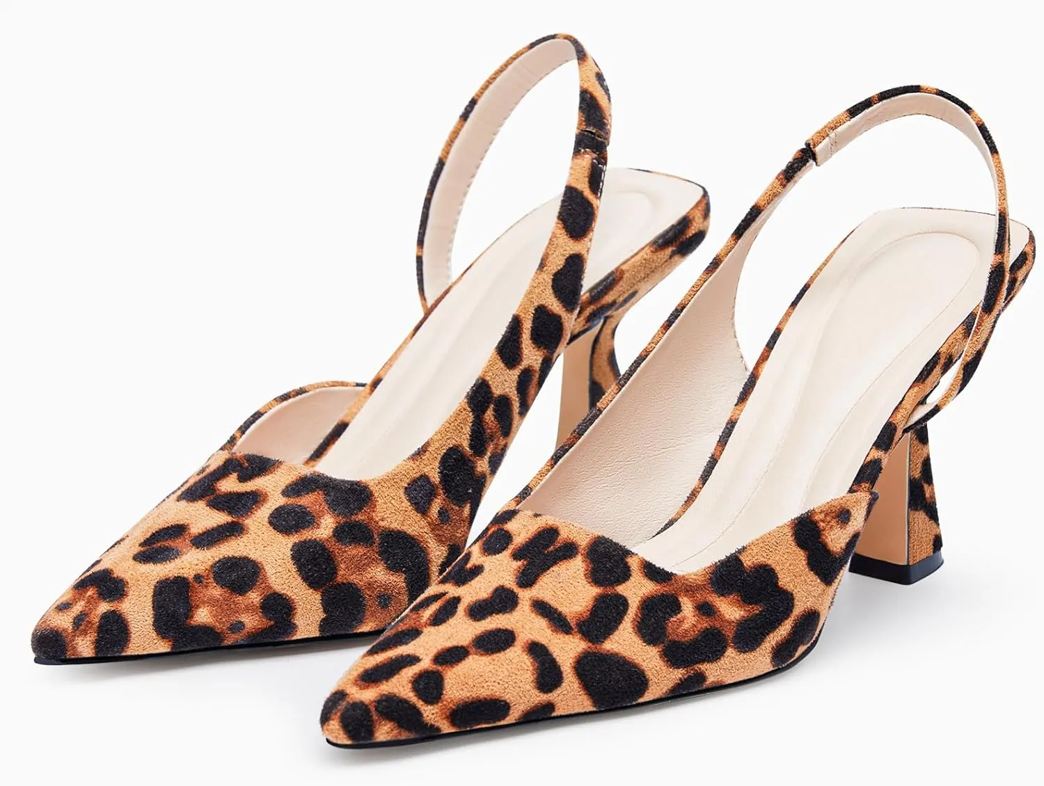 Coutgo Womens Slingback Stiletto High Heels Closed Pointed Toe Pumps D’Orsay Sexy Office Dress Shoes
