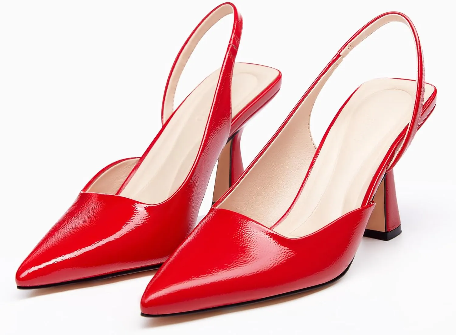 Coutgo Womens Slingback Stiletto High Heels Closed Pointed Toe Pumps D’Orsay Sexy Office Dress Shoes