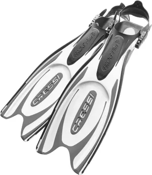 Cressi Adult Powerful Efficient Open Heel Scuba Diving Fins | Frog Plus: made in Italy