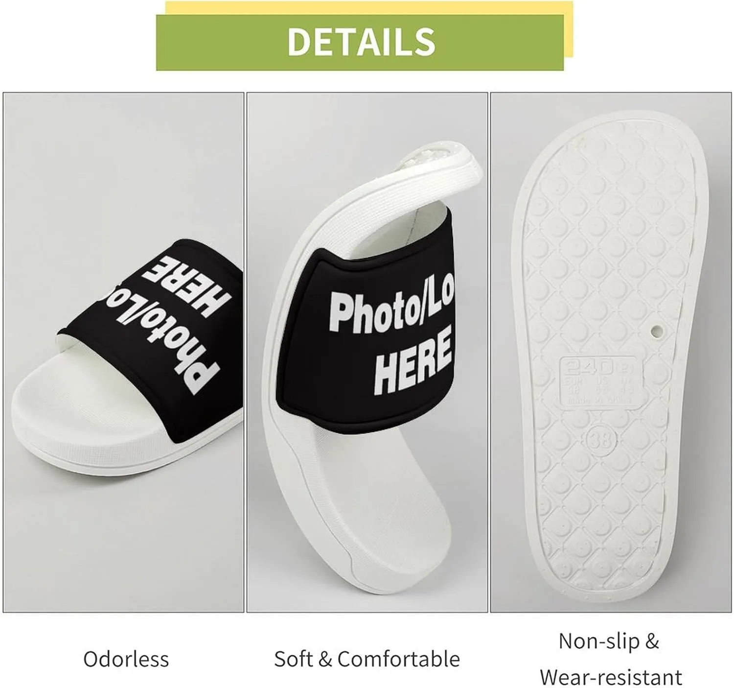 Custom Slippers Personalized Slippers for Women Men - Travel Home Slippers for Hotel Bedroom Outdoor Beachs