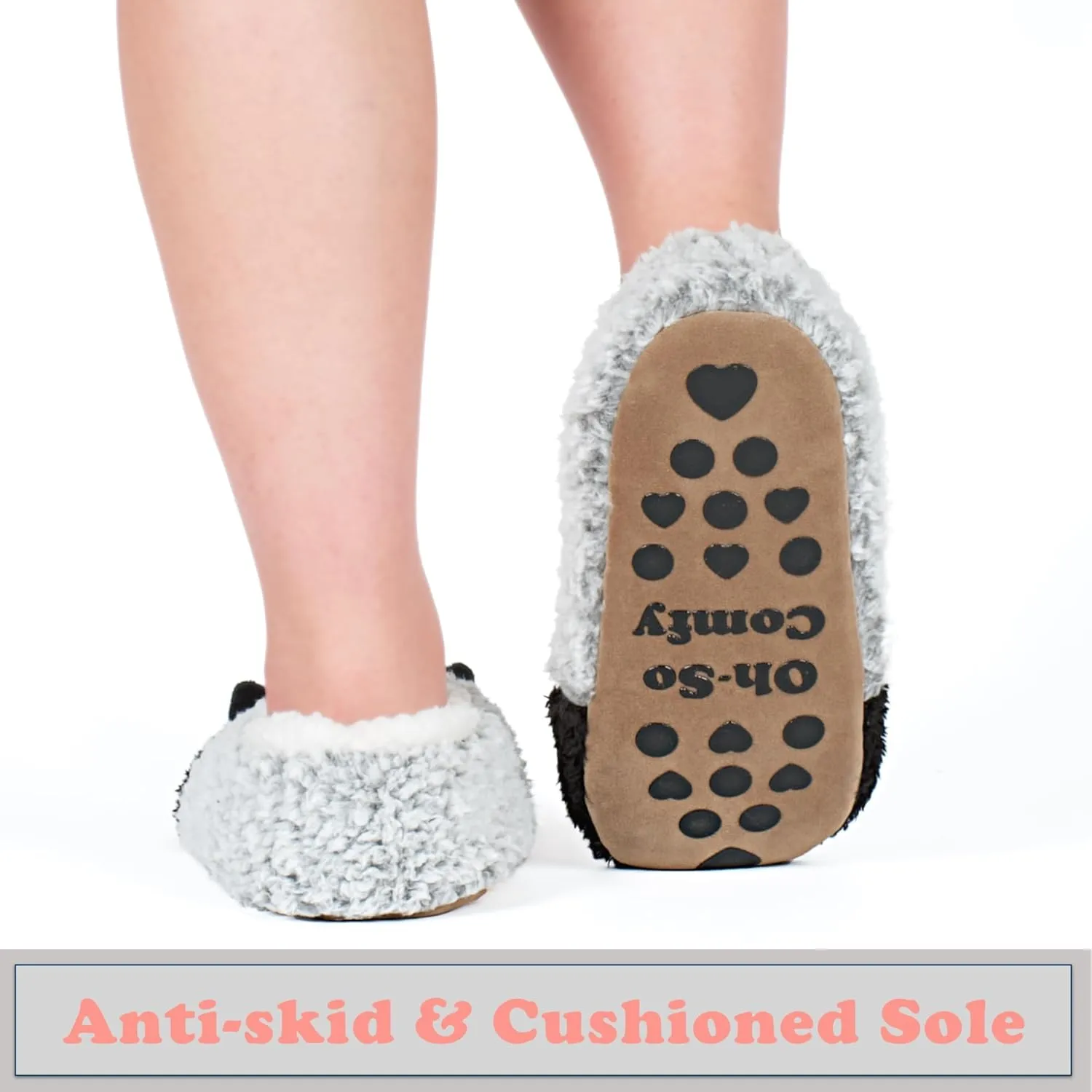Cute Animal Slippers for Kids Girls Women, Fuzzy House Socks with Soft Anti-Skid Soles - Unique Gifts for Mom and Animal Lovers!