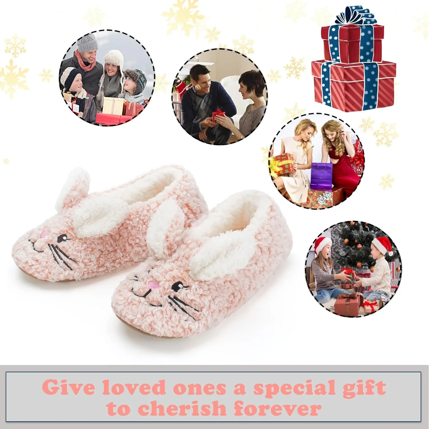 Cute Animal Slippers for Kids Girls Women, Fuzzy House Socks with Soft Anti-Skid Soles - Unique Gifts for Mom and Animal Lovers!