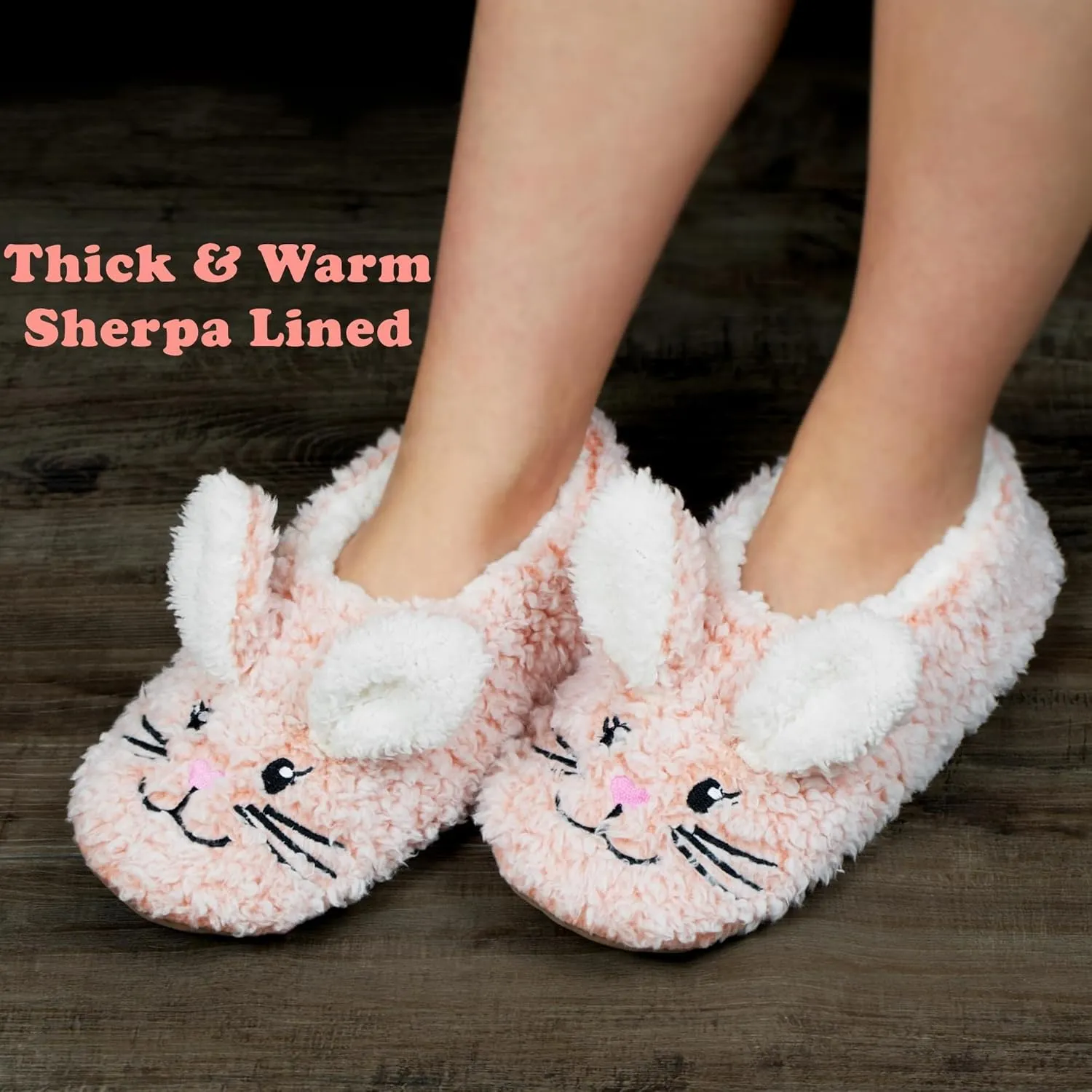 Cute Animal Slippers for Kids Girls Women, Fuzzy House Socks with Soft Anti-Skid Soles - Unique Gifts for Mom and Animal Lovers!
