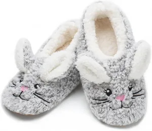 Cute Animal Slippers for Kids Girls Women, Fuzzy House Socks with Soft Anti-Skid Soles - Unique Gifts for Mom and Animal Lovers!
