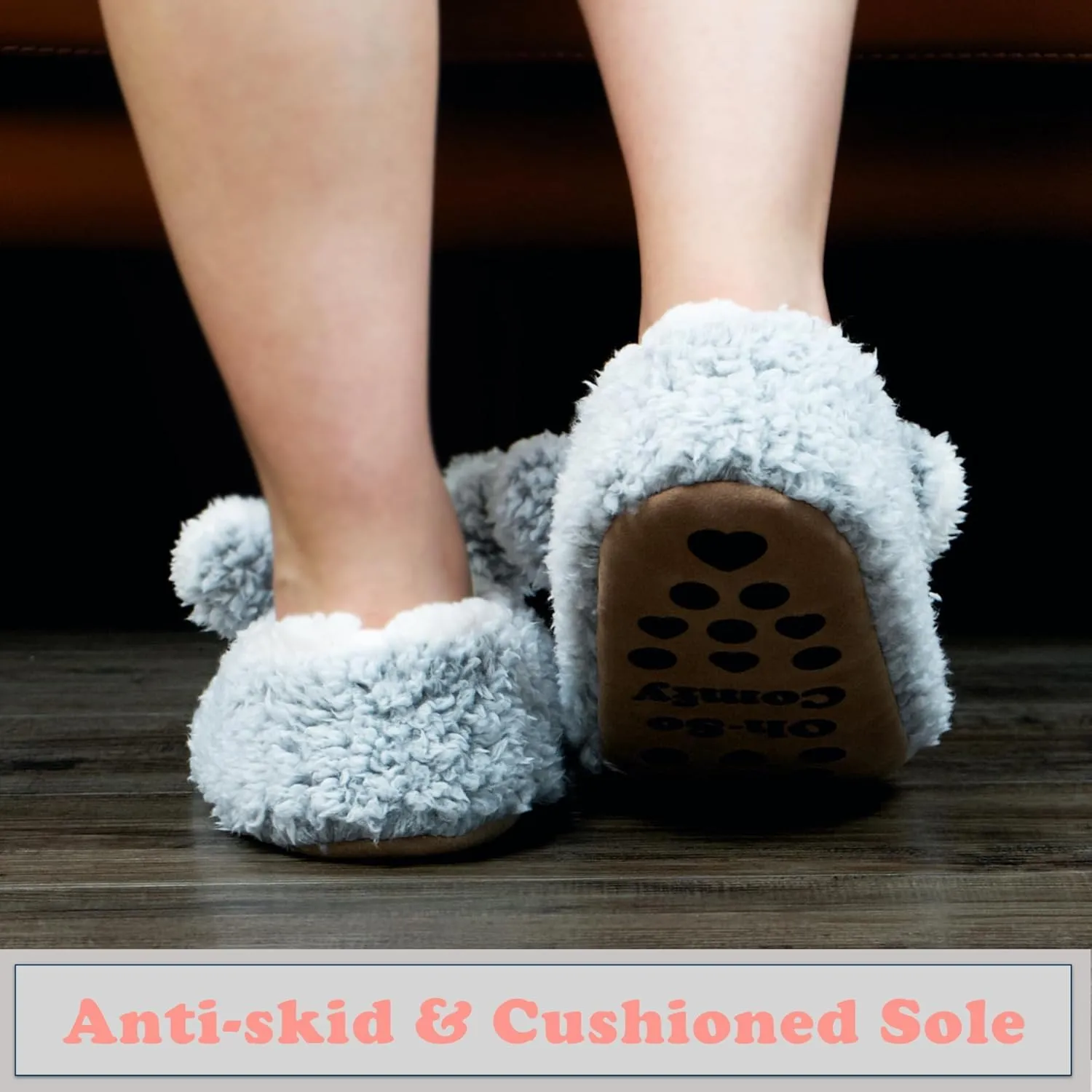 Cute Animal Slippers for Kids Girls Women, Fuzzy House Socks with Soft Anti-Skid Soles - Unique Gifts for Mom and Animal Lovers!
