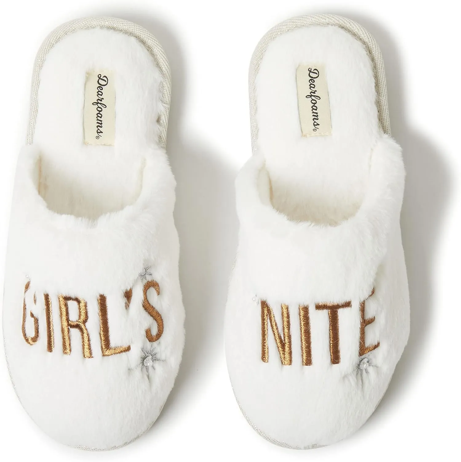 Dearfoams Women's Girls Night Cheers Celebration Scuff Slipper
