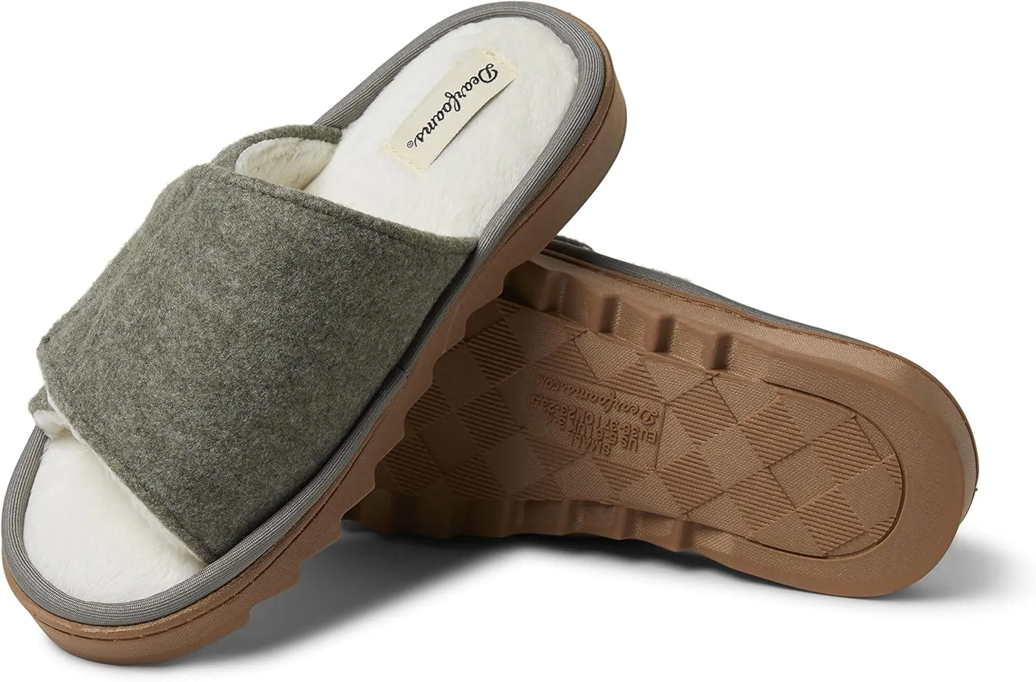 Dearfoams Women's Norma Adjustable Wool Slide Slipper