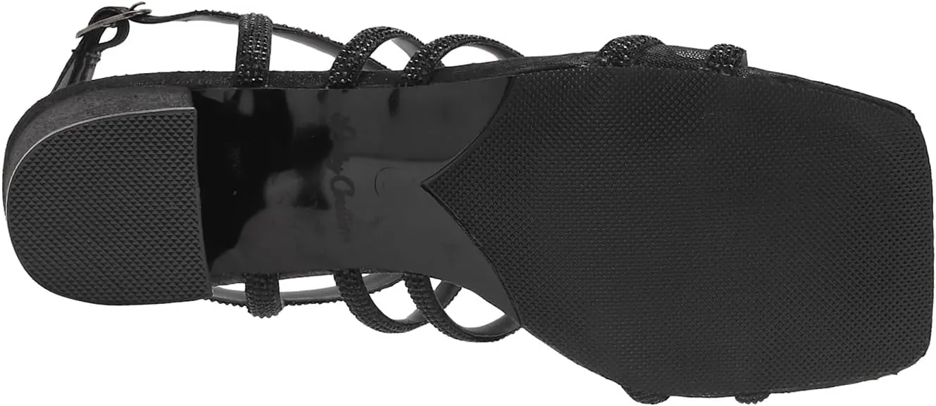 Devine Rhinestone Block Heel Dressy Sandal