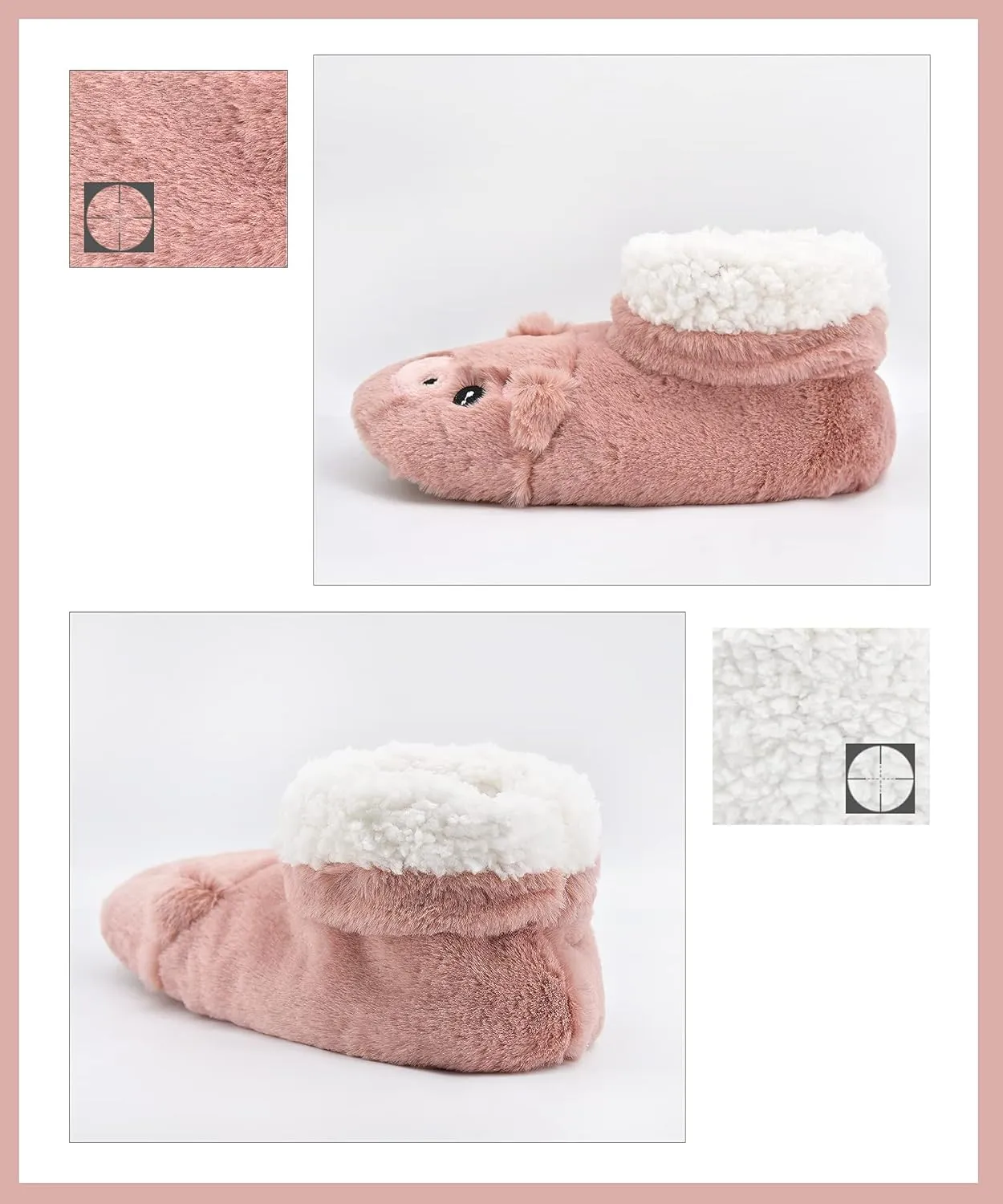 DICUIRD Animal Slipper Socks with Grippers for Women,Winter Cozy&Comfy Boot Slippers for Women