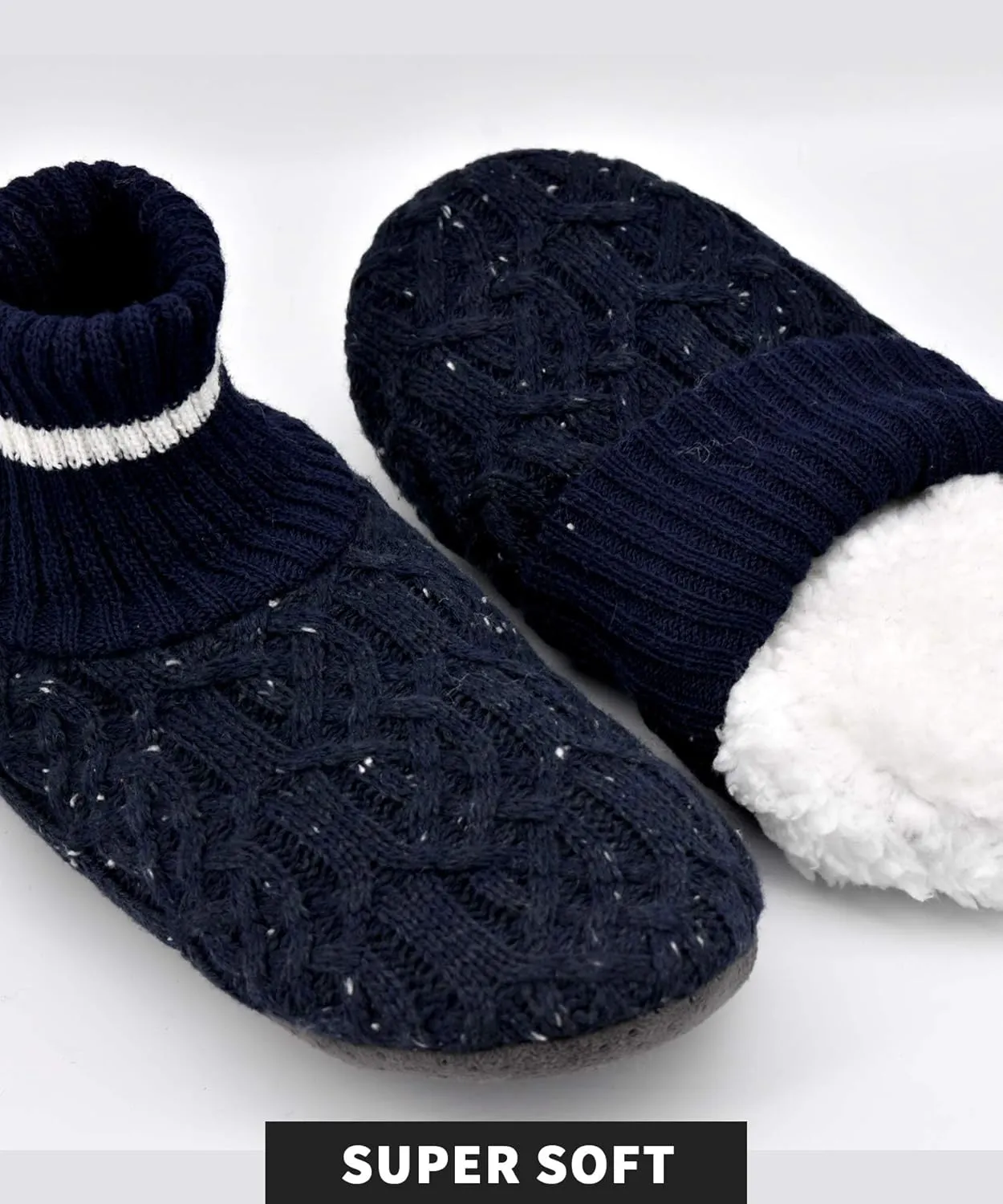 DICUIRD Men's Slippers Socks Autumn Winter Indoor Non-Skid House Slippers