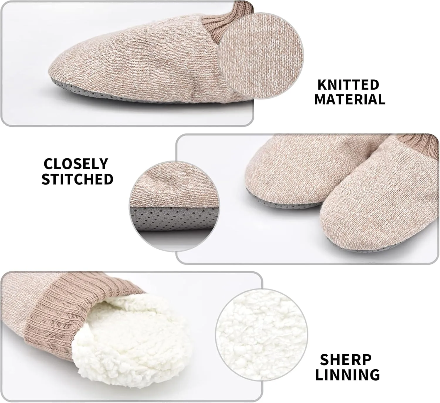 DICUIRD Men's Slippers Socks Autumn Winter Indoor Non-Skid House Slippers
