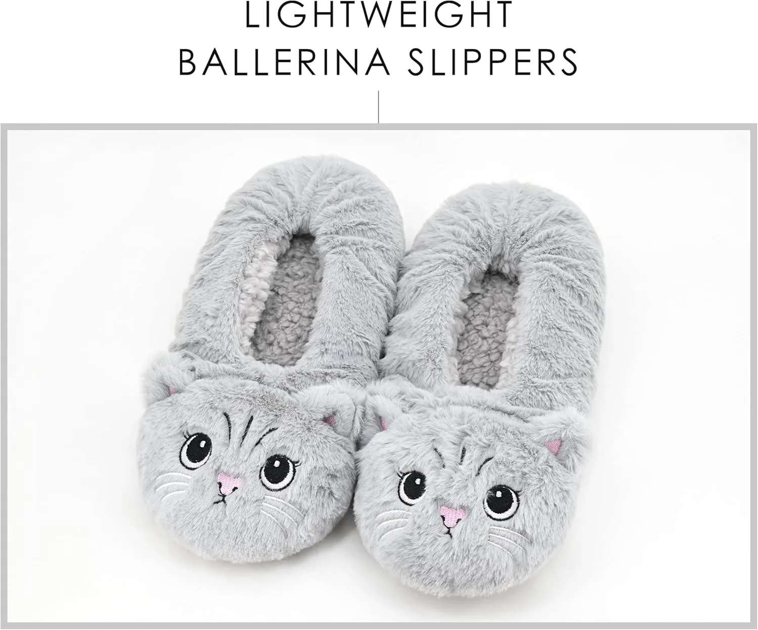DICUIRD Womens Slipper Socks Low Cut Comfy&Warm Animal Non-skid Bedroom Slippers