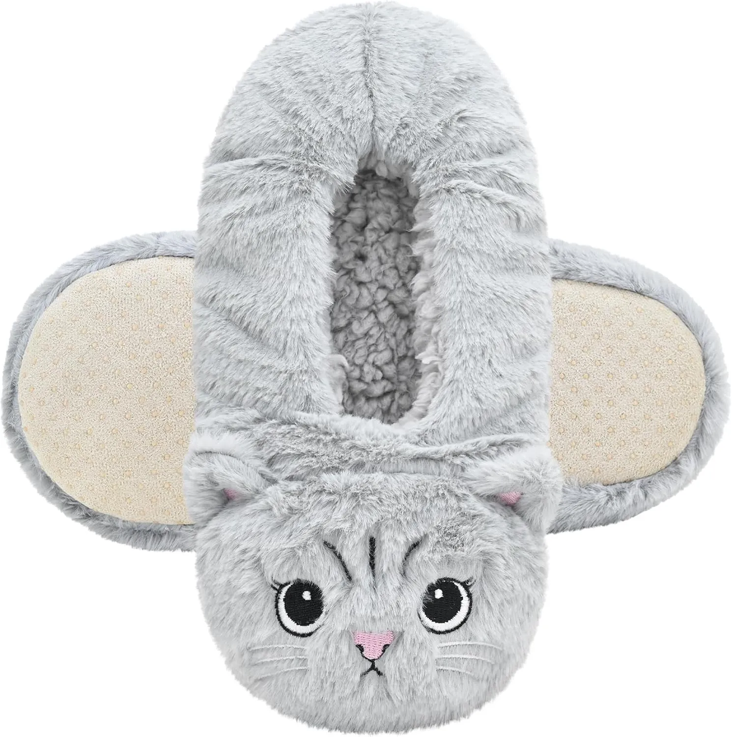 DICUIRD Womens Slipper Socks Low Cut Comfy&Warm Animal Non-skid Bedroom Slippers