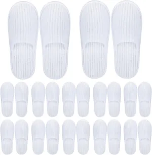 Disposable Slippers, 12 Pairs Bulk Slippers Hotel Slipper For Guests Disposable slipper For House Travel Guests Hotel Home Salon,White