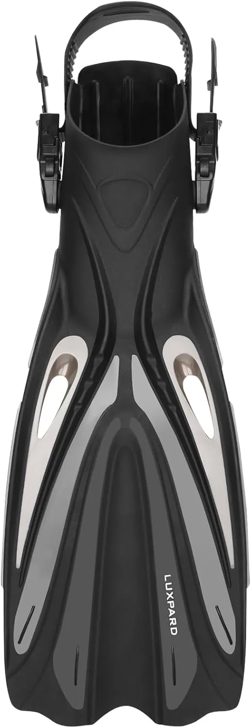 Diving Fins, Powerful Efficient Open Heel Scuba Diving Fins, Flippers for Snorkeling and Freediving with Adjustable Buckles