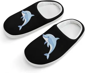 Dolphin Kids Slippers for Girls Boys Winter Warm Plush Slip On House Slippers for Indoor Outdoor