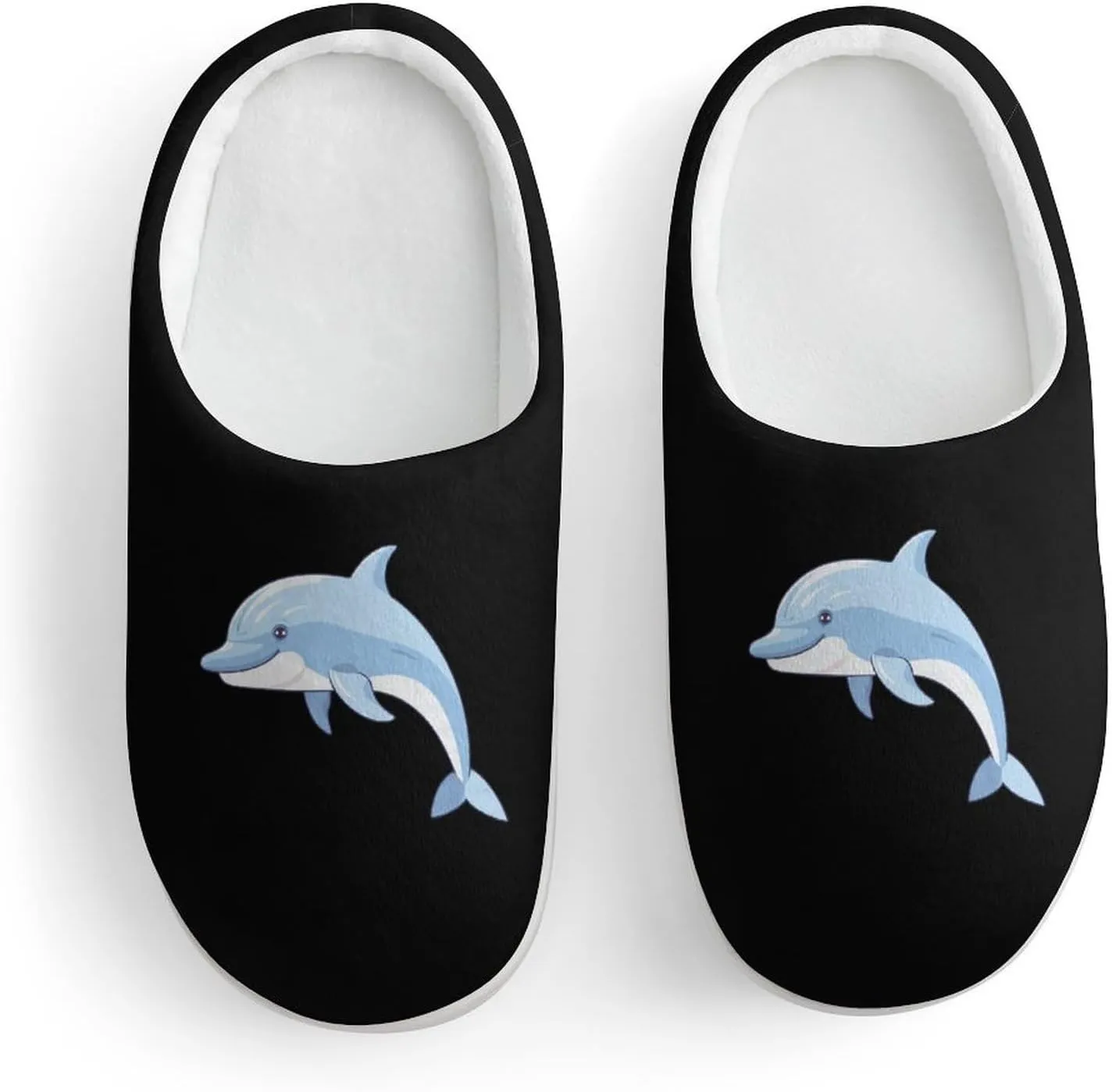 Dolphin Kids Slippers for Girls Boys Winter Warm Plush Slip On House Slippers for Indoor Outdoor